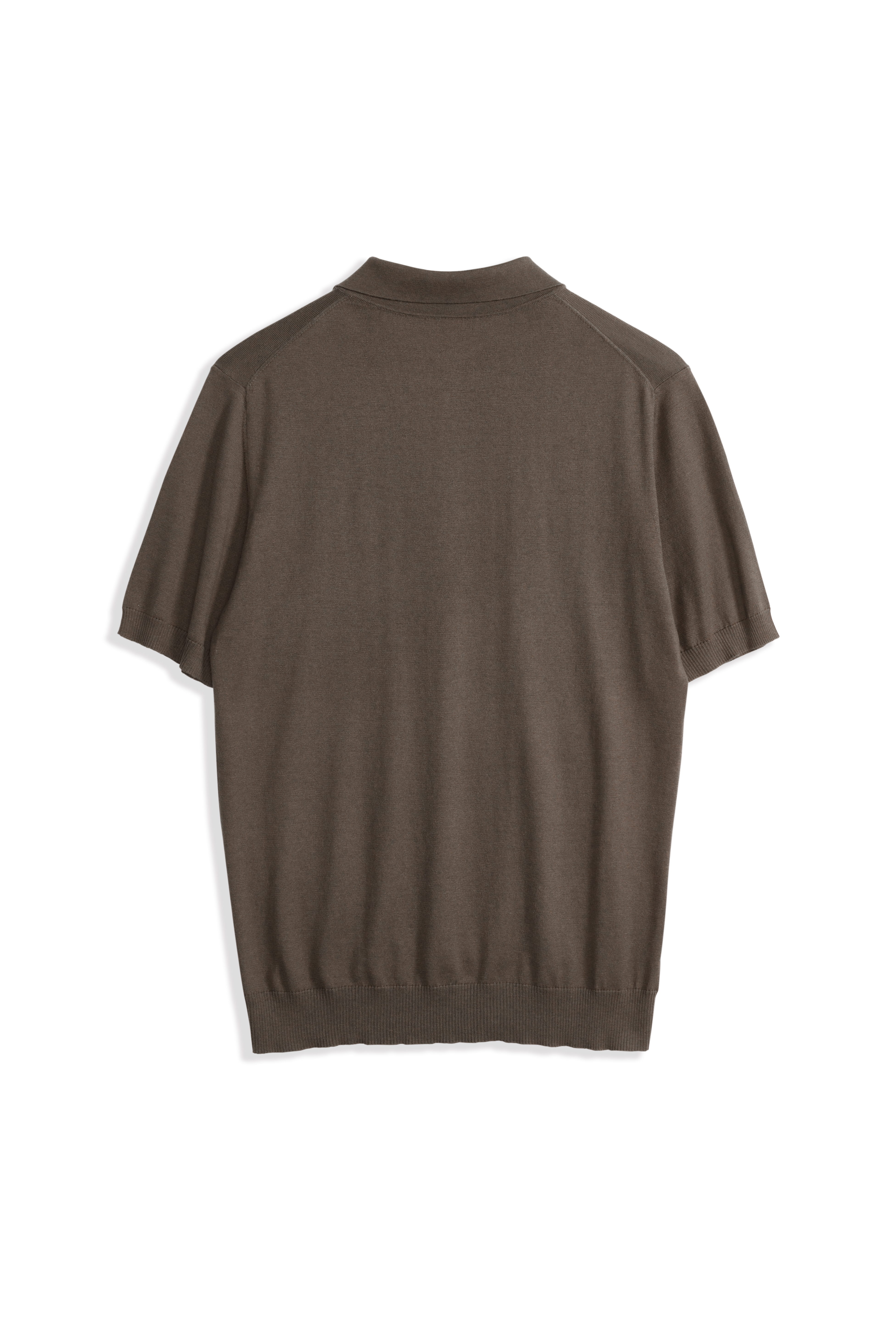 メンズソイルドカラーポロTシャツシルクコットン混紡