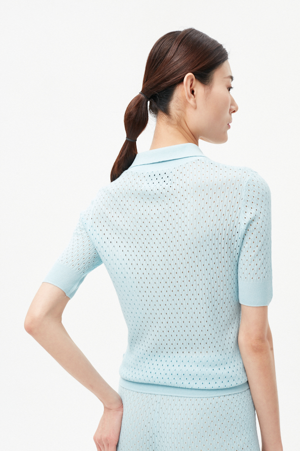 レディースウールのポーテルポロTシャツ