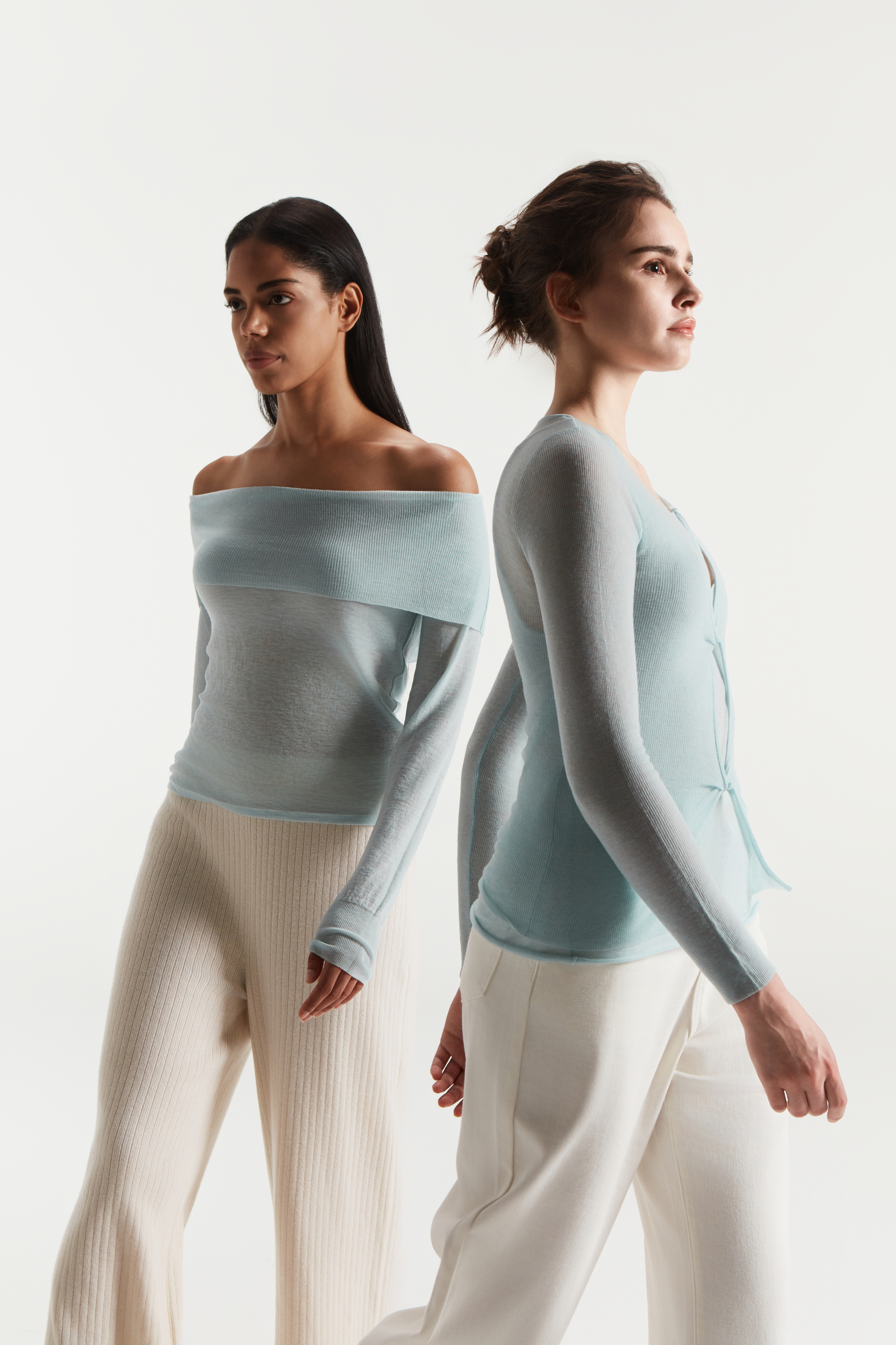 タイトニット薄藍新しいデザインプルオーバー