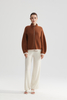 Turtleneck Pure Cashmere Ribbed Cardigan
