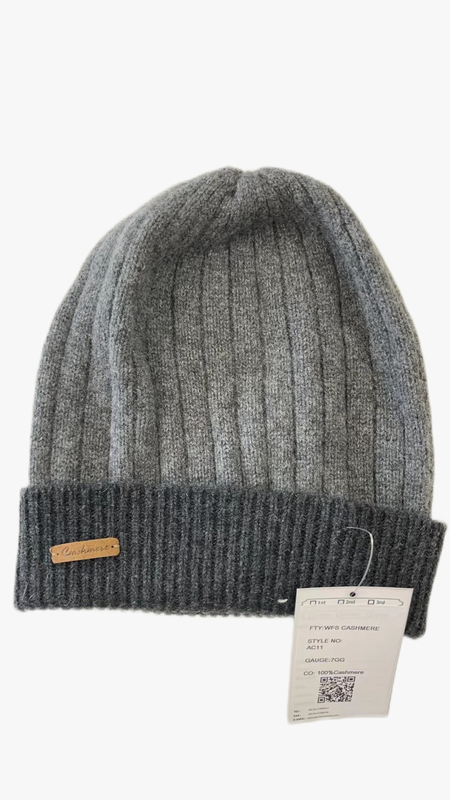 ピュアカシミアリブビーニー