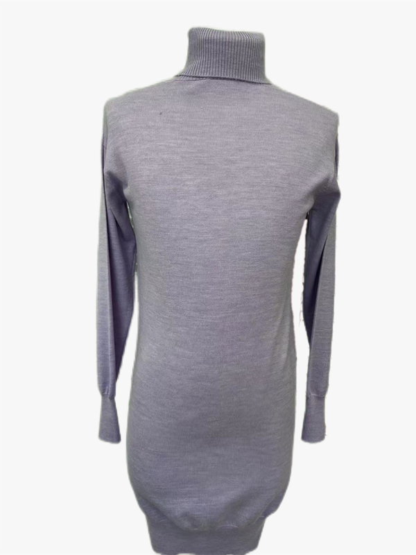 サフラン色ハイネックニットワンピース