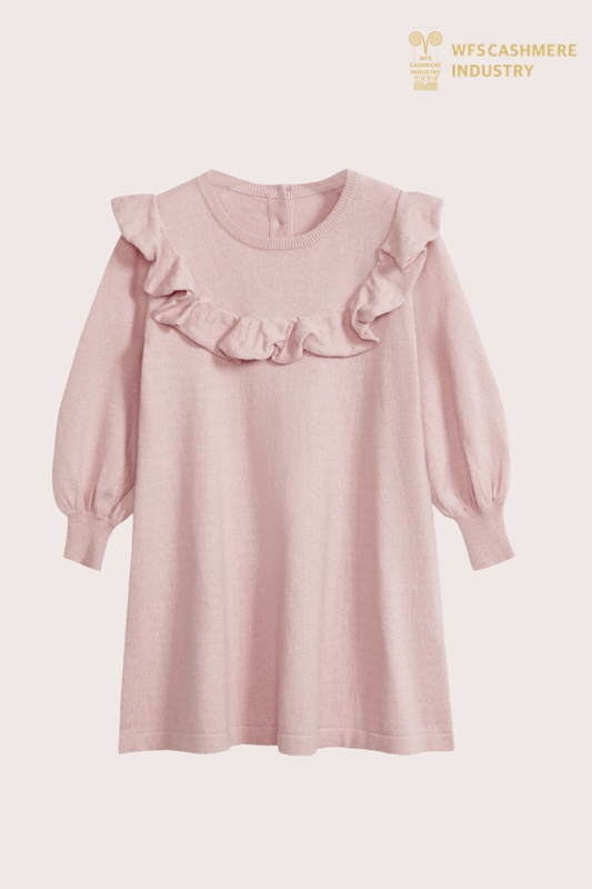 高品質女の子用長袖ドレス |綿95% カシミヤ5% フロックOEMメーカー